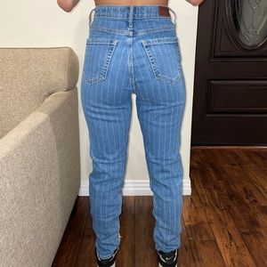 Hollister Ultra High Rise Medium Wash Striped Skinny Ankle Jeans